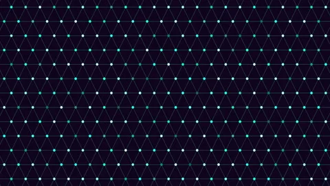 Dynamic black and green triangle pattern with white dots in grid formation Video stock 292940635