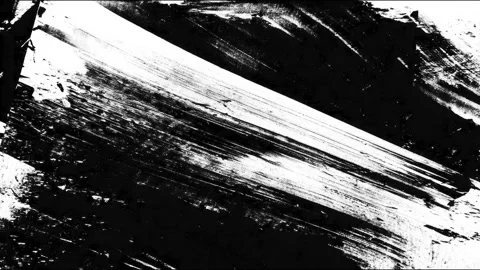Dynamic black and white abstract brush strokes flowing across canvas Stock Footage 314666451