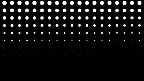 Dynamic black and white composition with dots scaling. Retro and vintage pattern Stock Footage 127864022