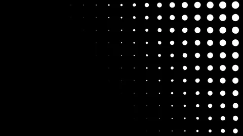 Dynamic black and white composition with dots scaling. Retro and vintage pattern Stock Footage 127864067