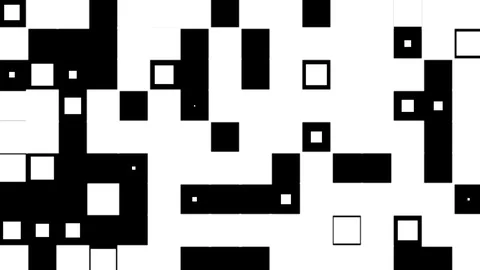 Dynamic black and white cubes composition. Halftone element HD Stock Footage 89620951