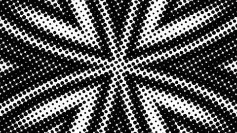 Dynamic black-and-white dot pattern radiates outward 스톡 일러스트