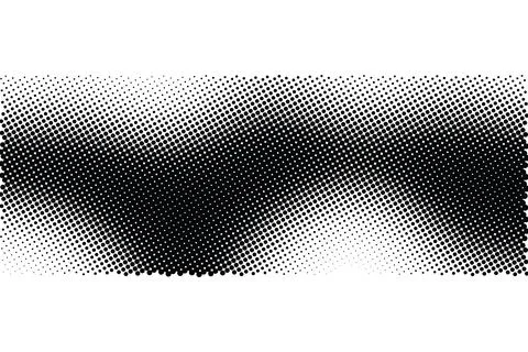 Dynamic Black and White Halftone Dot Wave Pattern Background Stock Illustration
