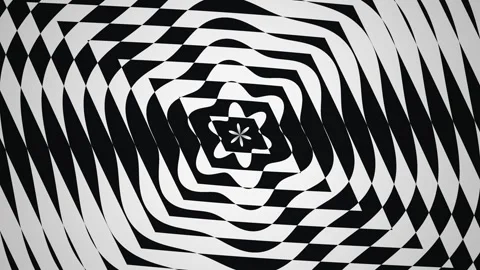 Dynamic black and white pattern with spiral and star shapes Stock Footage 339374261