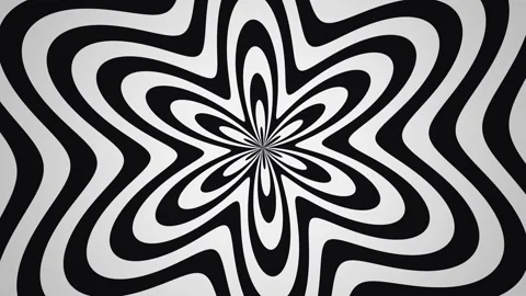 Dynamic black and white pattern with swirling shapes in motion Stockbeeldmateriaal 340846145