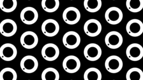 Dynamic Black and White Rings and Circles Pattern. Abstract Motion Vídeos de archivo 308435713