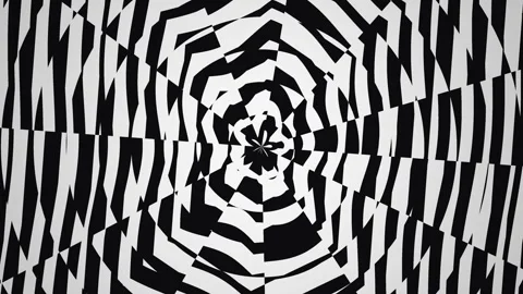 Dynamic black and white spiral pattern with abstract shapes Stock Footage 339365711