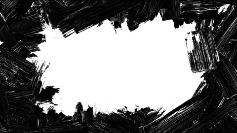 Dynamic black brush stroke animation with grunge texture effect Stock Footage 315158212