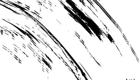 Dynamic black brush strokes and scratch pattern on white background for Stock Illustration