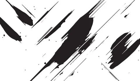 Dynamic black brush strokes on white background vector art design element for Stock Illustration