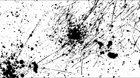 Dynamic black ink splatter on white canvas ? abstract art in motion Stock Footage 315158162