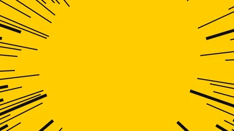 Dynamic black radial speed lines on a vibrant yellow background backdrop 库存影片 336262456