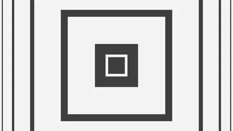 Dynamic Black Square Tunnel Passage on Grey White Background Stock Footage 266819455