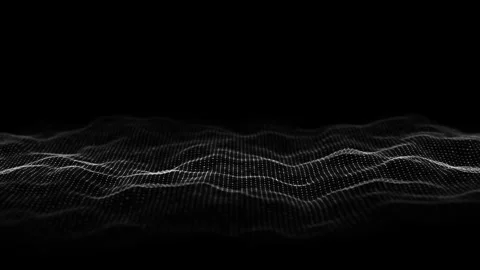 Dynamic black wave of particles. Abstract futuristic background. Stock Footage 310299718