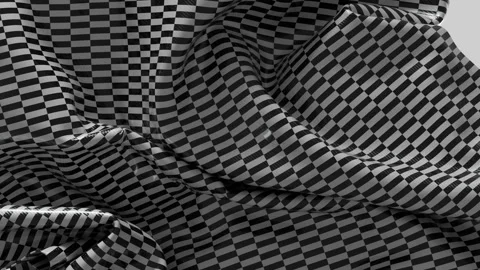 Dynamic Black White Checkered Pattern Waving Abstract Motion 스톡 동영상 344882065