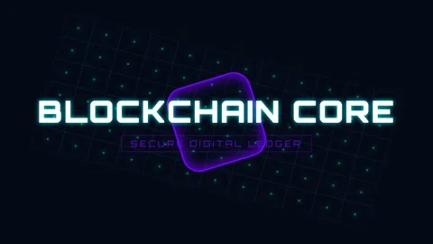 Dynamic Blockchain Core Digital Ledger Concept Animation for Finance Tech Stock Footage 336805042