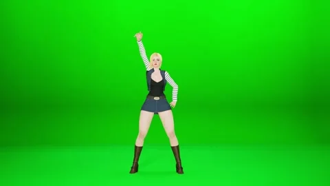Dynamic Blonde Anime Dance for Games Stock Footage 320452826