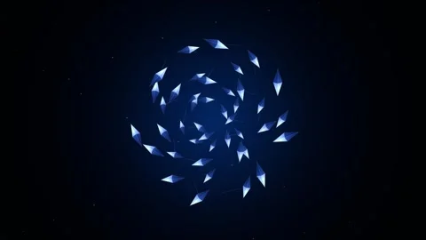 Dynamic blue abstract burst of glowing light particles and energy on dark b.. Stockbeeldmateriaal 346000893