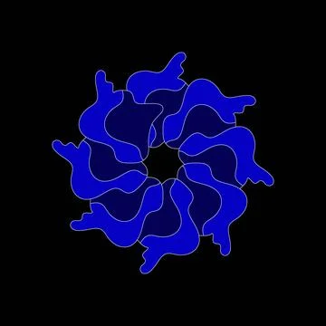 Dynamic Blue Abstract Geometric Pattern イラスト素材