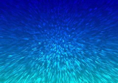 Dynamic blue abstract motion background with exploding pixel effect Stock Illustration