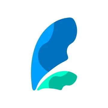 Dynamic Blue and Green Abstract Leaf Design Stockillustratie