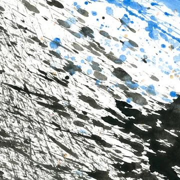 Dynamic blue and grey ink splash inspired by winter, modern artistic Stock Illustration