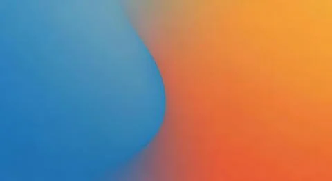 Dynamic blue and orange gradient abstract background with soft blurry curve.. Stock Illustration