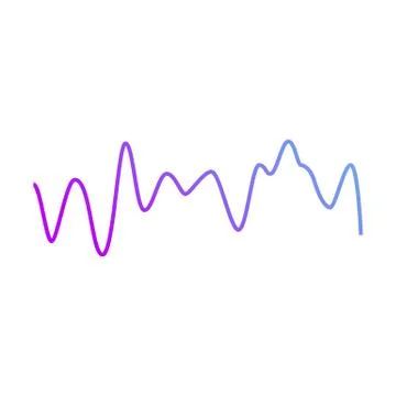 Dynamic blue and purple pulse line for sound wave or music amplitude equaliser. Stock Illustration