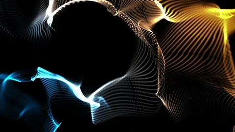 Dynamic blue and yellow lines in smooth organic motion Video stock 106670463