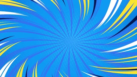 Dynamic Blue Comic Book Background with Motion Speed Lines Halftone Stock Footage 334683449