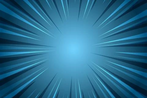 Dynamic Blue Comic Book Speed Lines Background for Abstract Motion Design Stock Illustration