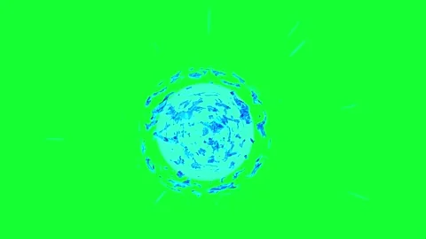 Dynamic Blue Crystal Energy Sphere with Radiant Lines for Green Screen VFX Video stock 264626291
