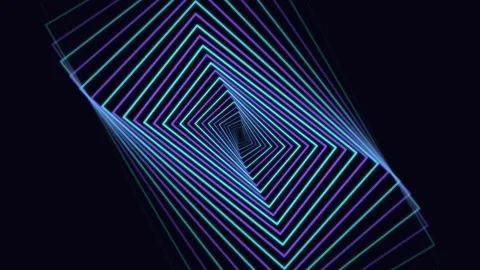 Dynamic Blue Cyan Tunnel Animation Loop Video stock 342589592