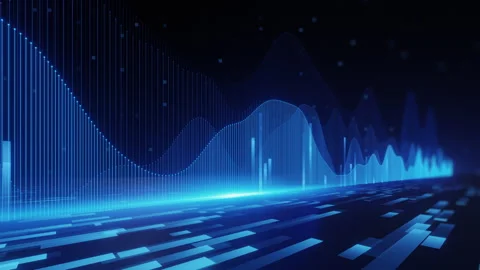 Dynamic Blue Digital Audio Waveform Visualization Stock Footage 271629942