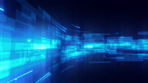 Dynamic Blue Digital Data Stream Background Stock Footage 267182936