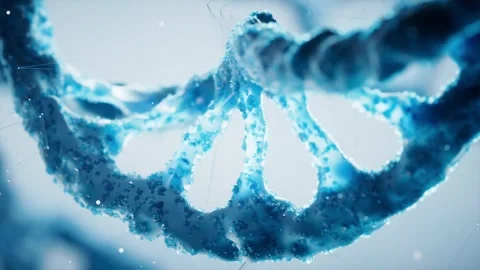 Dynamic blue dna helix molecule rotating in abstract science and medical mo.. Stock Footage 332384452