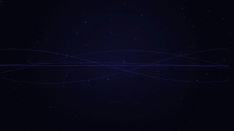 Dynamic blue equalizer wave animation over deep starry space background Stock Footage 336805220