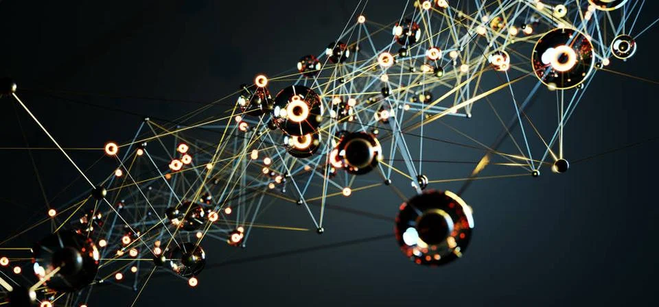 Dynamic Blue Geometric Network Dynamic Blue Geometric Network, Abstract Re... Stock Photos