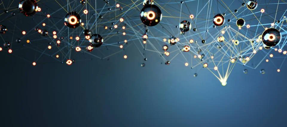 Dynamic Blue Geometric Network Dynamic Blue Geometric Network, Abstract Re... Stock Photos