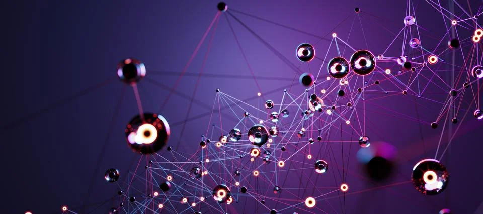 Dynamic Blue Geometric Network Illustrazione stock