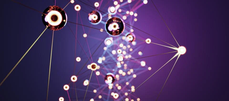 Dynamic Blue Geometric Network Stockillustratie