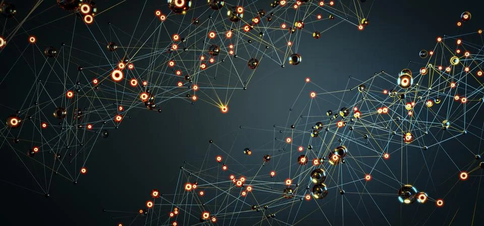 Dynamic Blue Geometric Network 스톡 일러스트