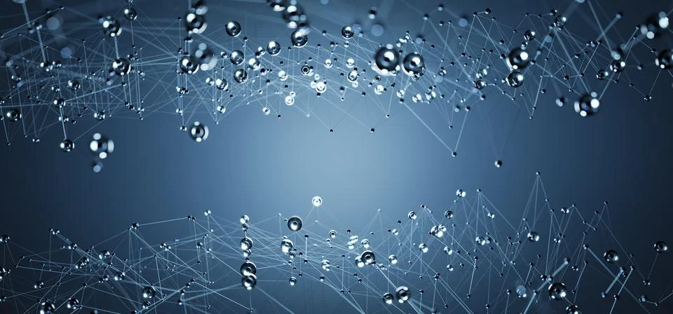 Dynamic Blue Geometric Network 스톡 일러스트