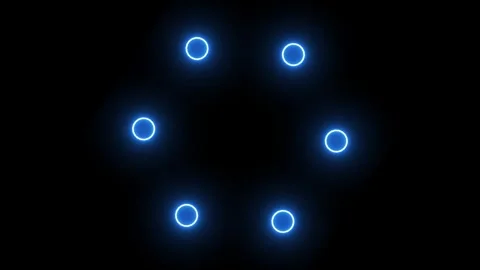 Dynamic blue glowing circles forming a hexagonal pattern on a dark backgrou.. 動画素材 345151746