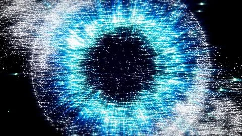 Dynamic blue glowing particle vortex portal イラスト素材