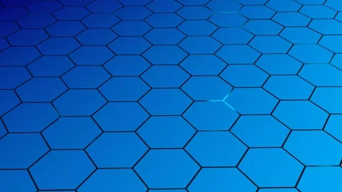 Dynamic blue hexagon grid platform background Stock Footage 316735570