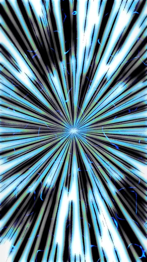 Dynamic blue hyperspace light rays explosion Stock Footage 346606495