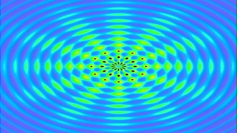 Dynamic Blue Hypnotic Wave Background: Concentric Circle Energy Ripple Effe.. Stock Footage 336767556