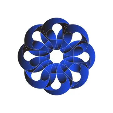 Dynamic Blue Interlocking Circle Design Illustrazione stock