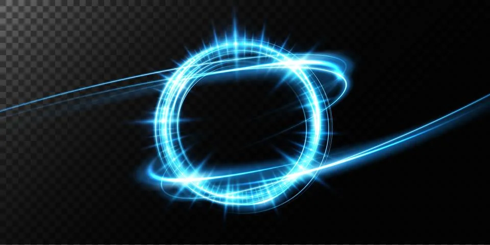 A Dynamic Blue Light Circle Displayed Against an Elegant Dark Background for Illustrazione stock